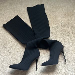 Long Ribbed Stiletto Heels size 7.5